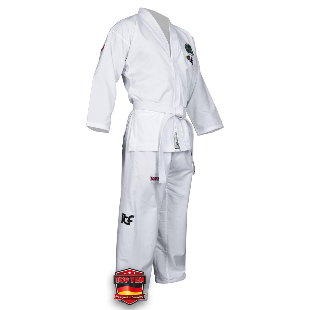 TOP TEN Taekwond-Do Student Dobok „Diamond“ (ITF Approved) 190 Weiss, 190 Weiß