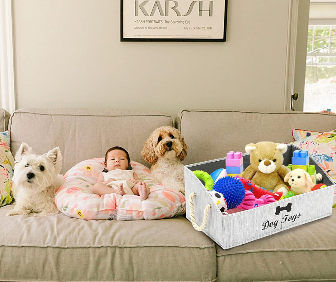 Morezi Aufbewahrungsbox für Haustierspielzeug aus Segeltuch,faltbare Aufbewahrungsbox für Hundespiel