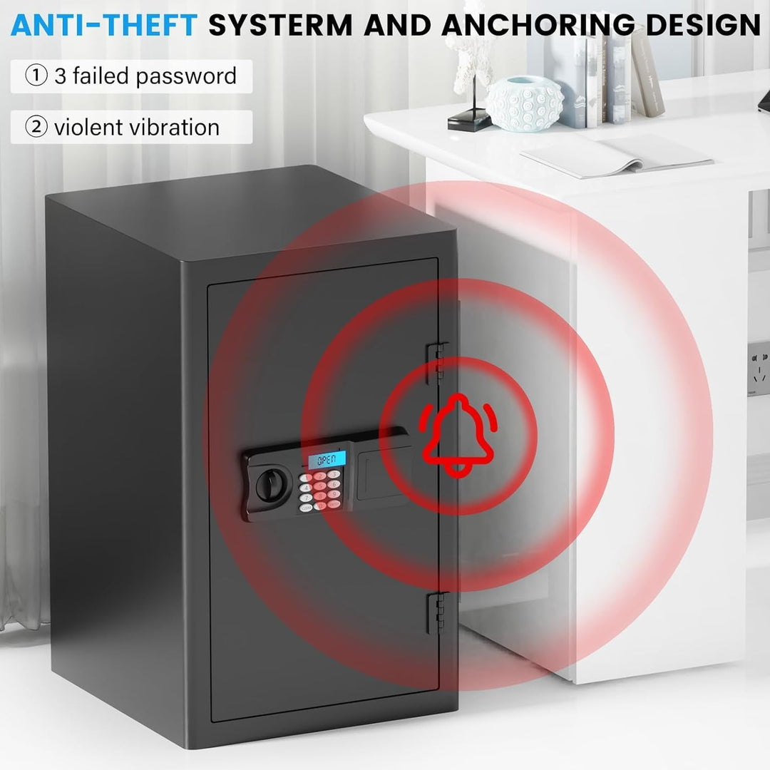 Mejasg 85L Grosser Safe Tresor Feuerfest mit 2 Schubladen&1 Herausnehmbares Regal, Digitaler Möbeltr