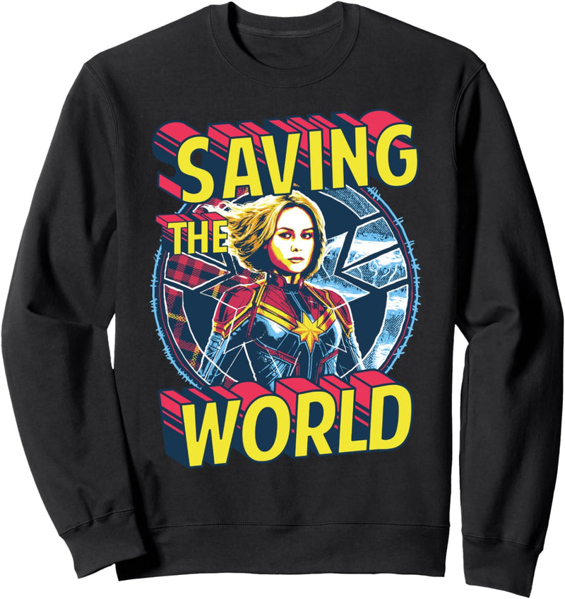 Captain Marvel Saving The World Portrait Sweatshirt