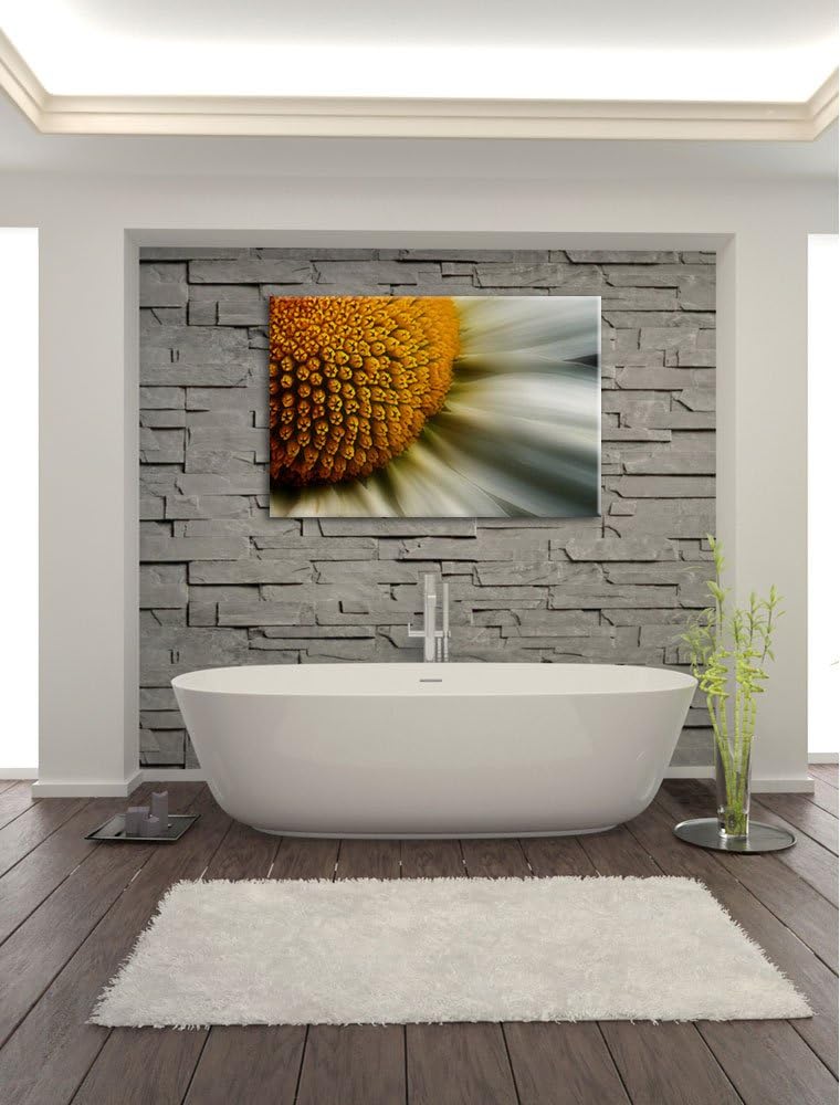 Pixxprint anmutige Margerite auf Leinwand, XXL riesige Bilder fertig gerahmt mit Keilrahmen, Kunstdr