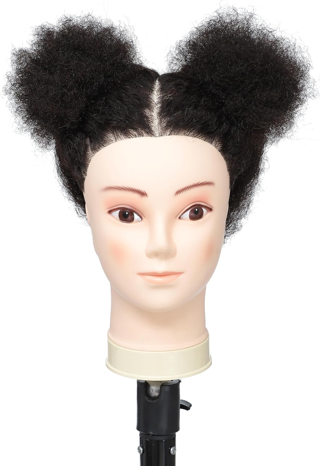 Training Head African American with 100% Human Hair Mannequin Head Cosmetology Afro Hair Manikin Hea