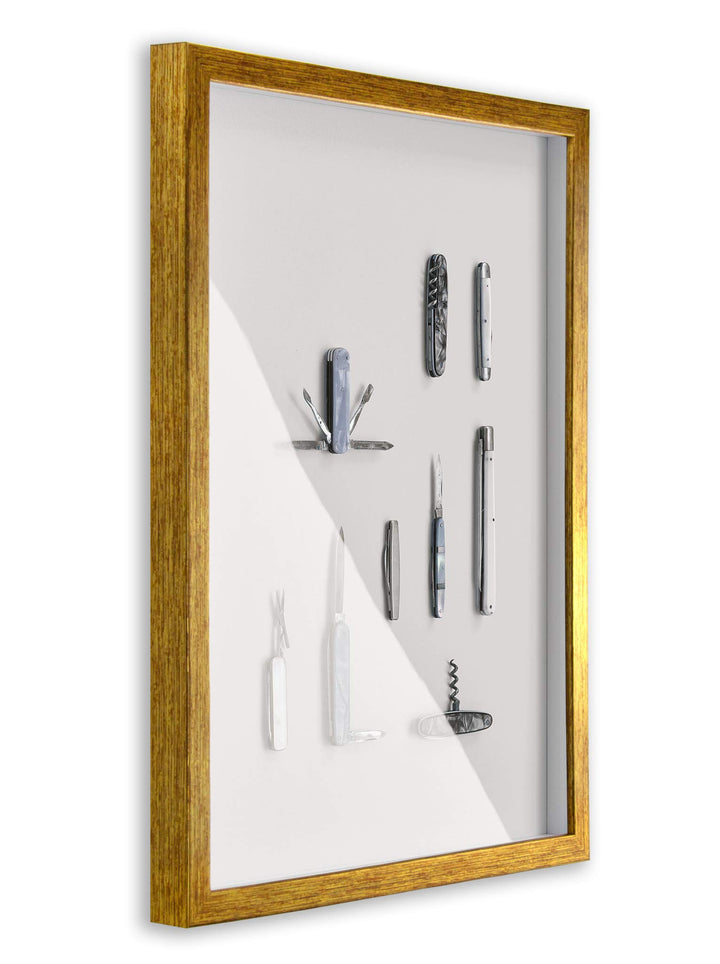 BIRAPA Objektrahmen Talon SPACE 50x50 cm Gold Antik 3D Bilderrahmen zum Befüllen, 50x50 cm Gold Anti