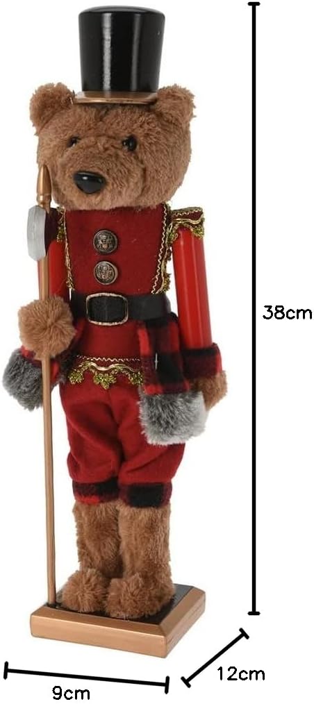 CHARLIES Bär Nussknacker – Braun, 38 cm x 12 cm x 9 cm (ASK001670)