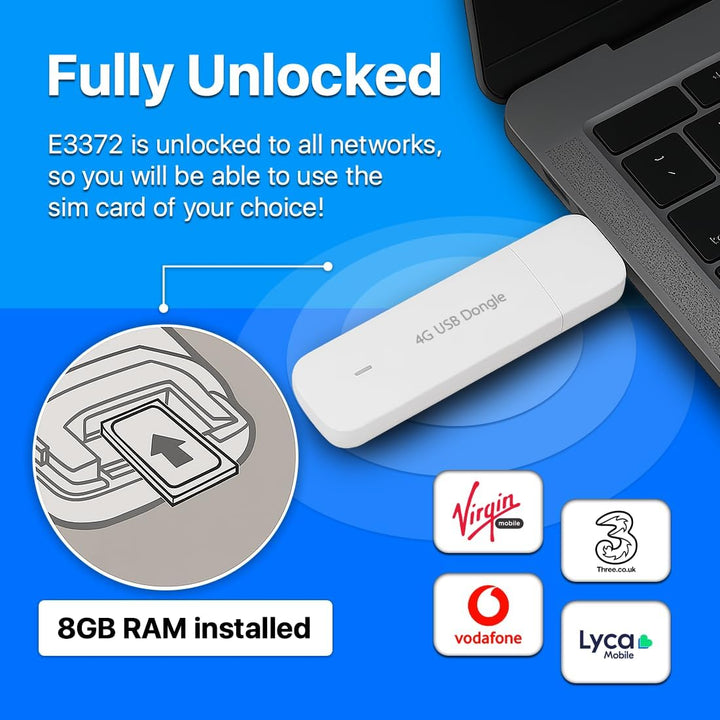 Brovi E3372-325 Lte Usb Dongle Modem, Weiss Single, Single