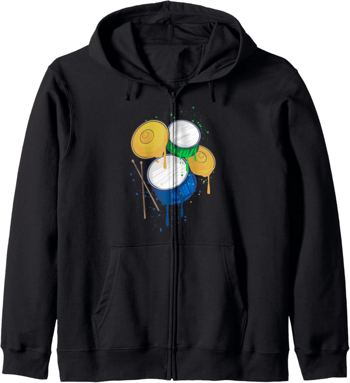 Trommeln Percussion Geschenk Schlagzeuger Kapuzenjacke