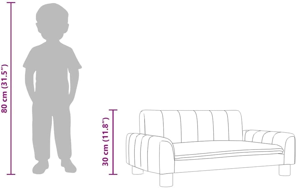 vidaXL Kindersofa, Couch für Kinder, Kindercouch mit runden Kanten, Kindersessel Minisofa Polstersof