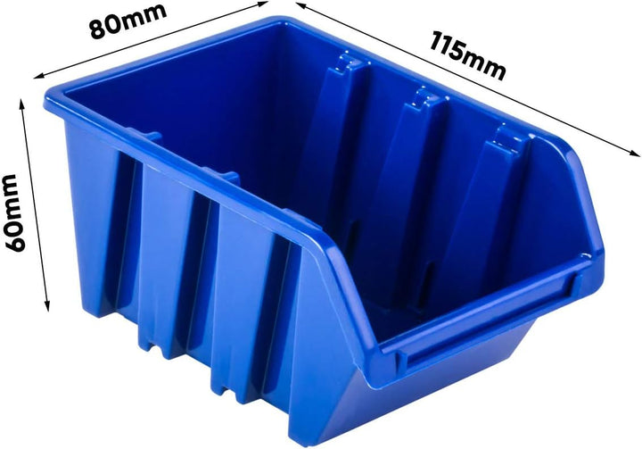 Stapelboxen Wandregal 772 x 780 mm - Lagersystem Sichtlagerkästen Schüttenregal - Wandplatten 82 Stü