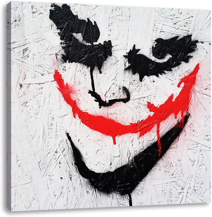 Pixxprint Joker in Gefahr, Format: 70x70 auf Leinwand, XXL riesige Bilder fertig gerahmt mit Keilrah