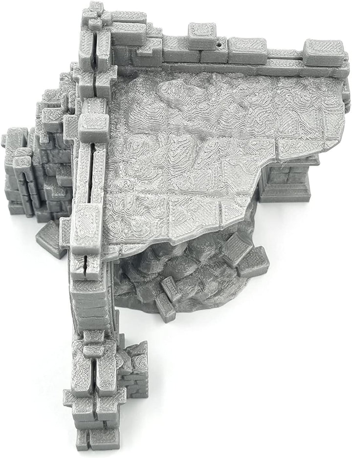 QP3D - Battle Ruined Building Wall, Terrain Scenery for Tabletop & RPG 28-32mm Miniatures Wargame Pr
