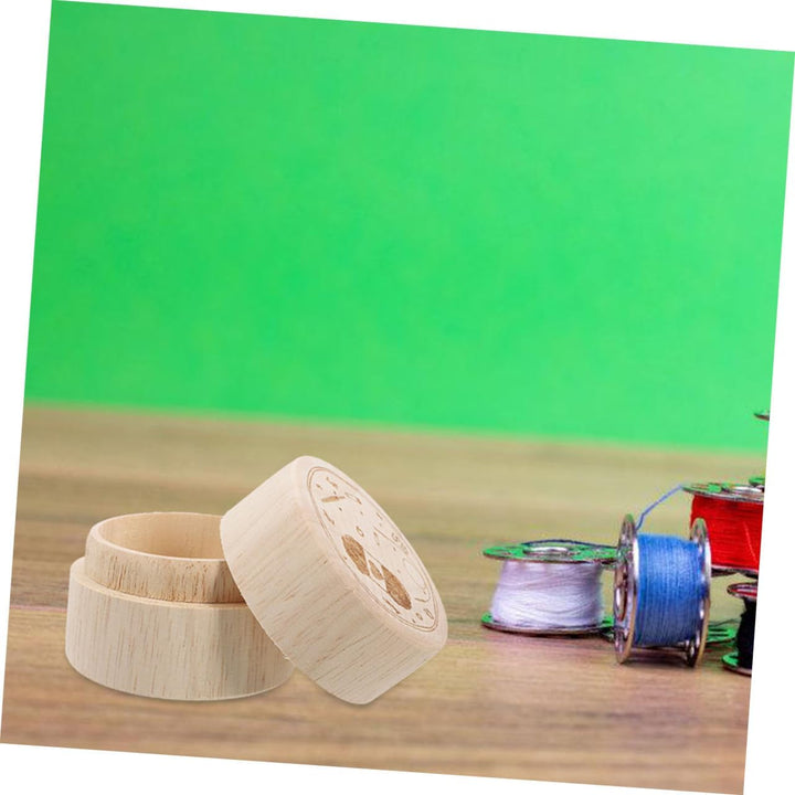 Cabilock 2 Stück Holzkästchen Rund mit Deckel Kleine Holzbox zur Aufbewahrung von Schmuck und Marker