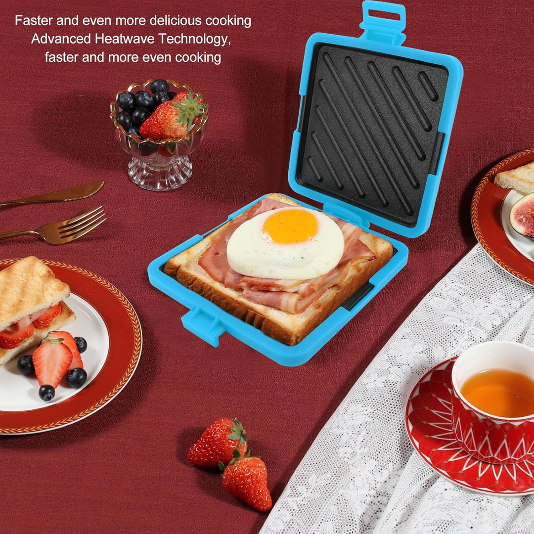 Mikrowellen-Toastie-Maker, Mikrowellen-Toastie-Sandwichmaker mit Verstellbaren Silikonbändern, kein