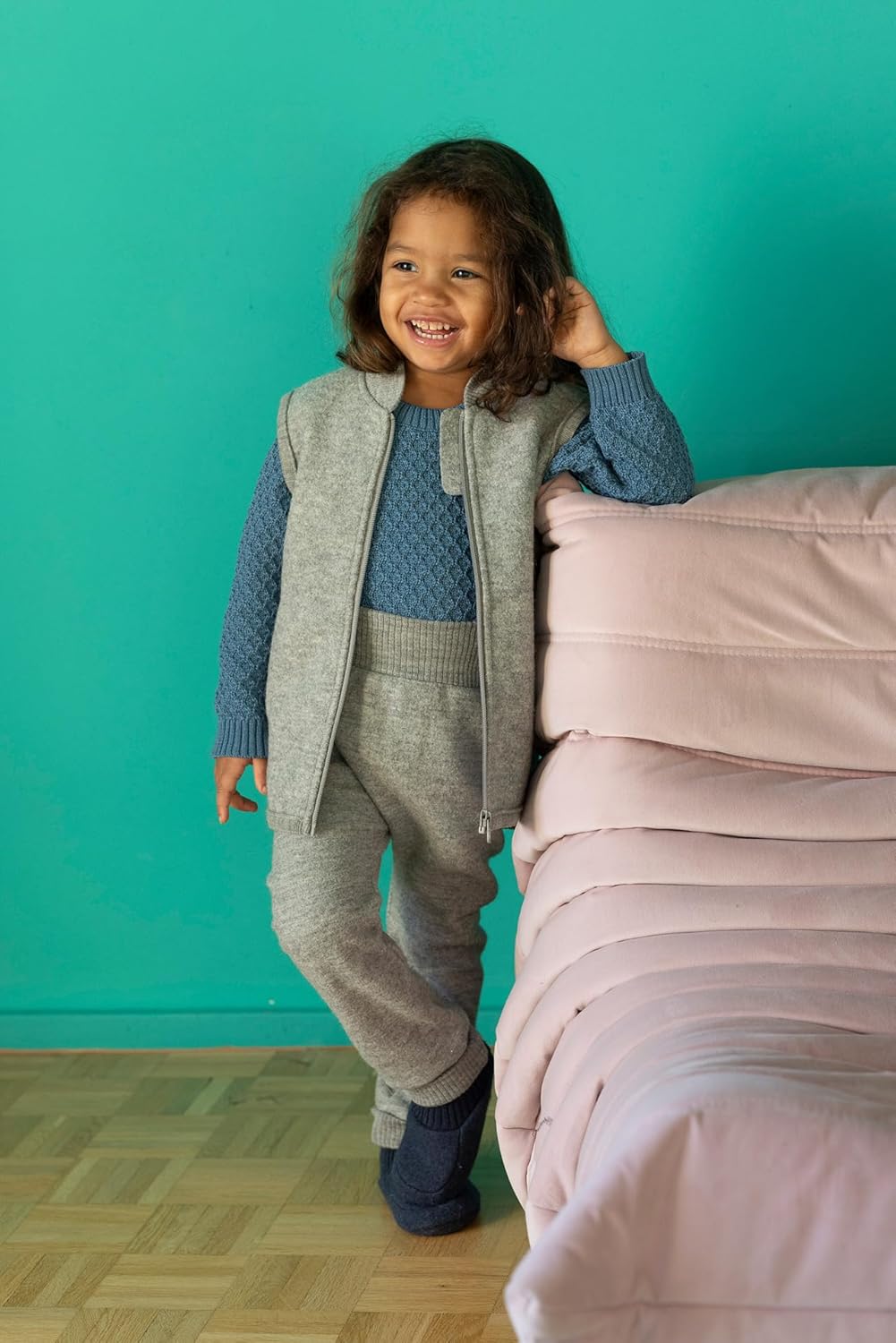 Disana WALK-WESTE Baby & Kinder - 100% Bio-Merino, Wollwalk – atmungsaktiv & warm - unisex Gr. 74 –