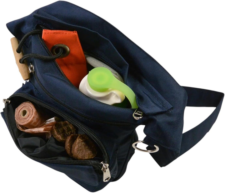 Super-Hannover Dunkelblau – Gassitasche für Hunde mit viel Stauraum – Leckerlitasche mit 2 getrennte