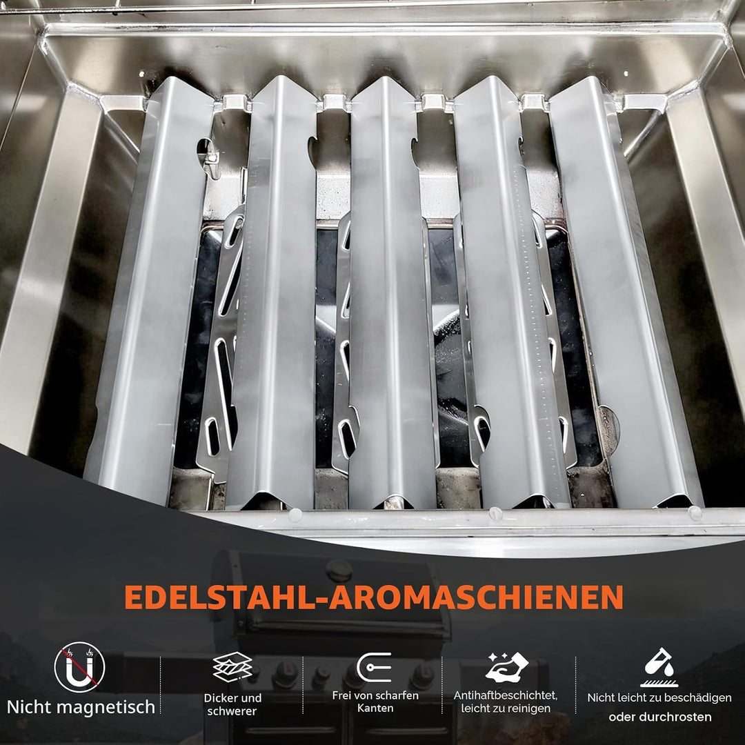 QuliMetal Aromaschienen für Weber Genesis II und Genesis II LX 300 Serie ab 2017, 43,4 cm, 17GA, pas