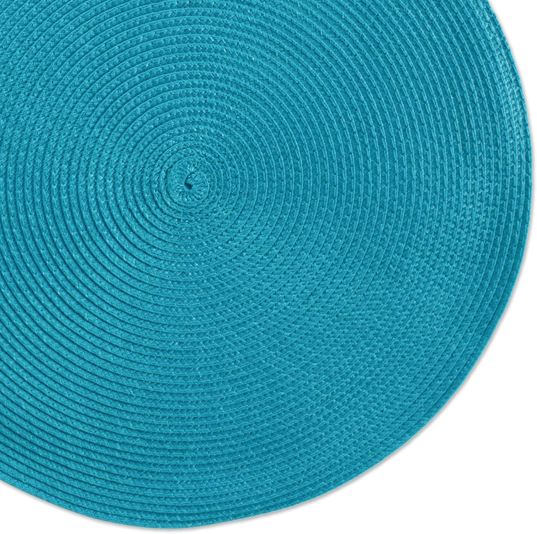DII Klassische gewebte runde Tischsets, 38,1 cm Durchmesser, Baja Blue, 6 Stück, Baja Blue
