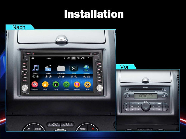Erisin 4GB+64GB Android 16 Autoradio Bluetooth für Nissan &amp; 2 DIN Universal
