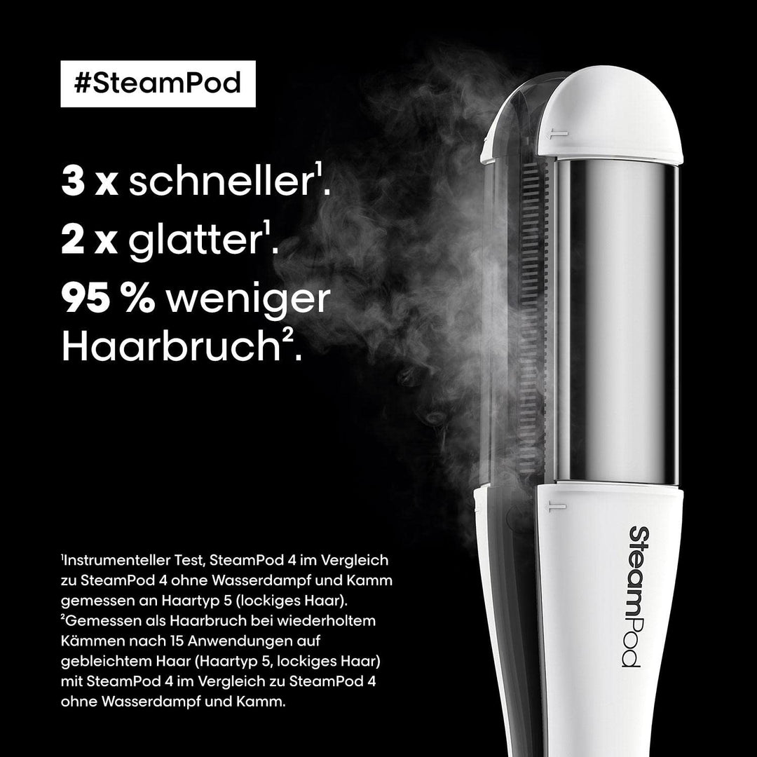 L'Oréal Professionnel SteamPod 4, All-in-One-Dampfstyler, Professionelles Glätteisen mit Dampftechno