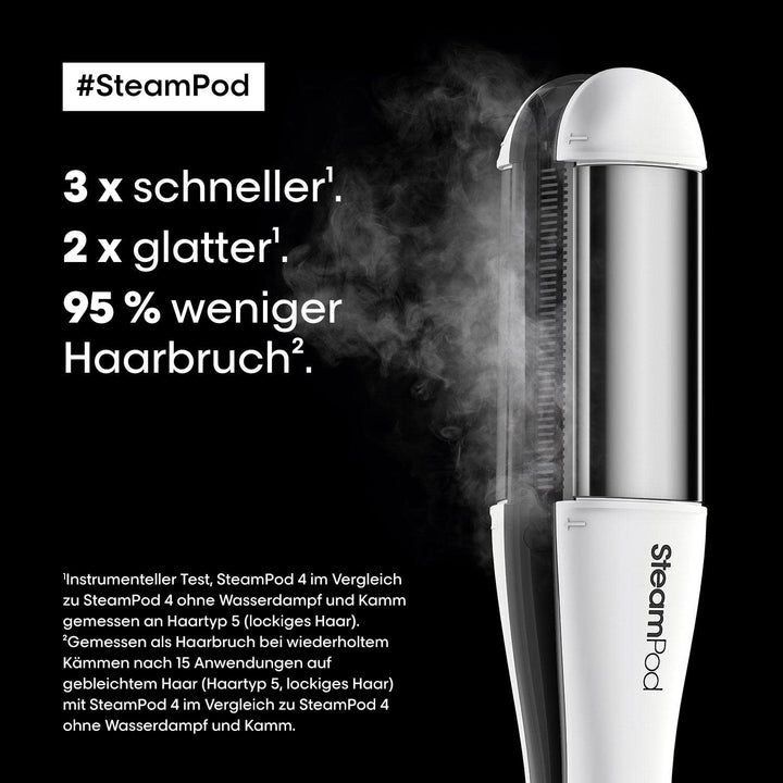 L'Oréal Professionnel SteamPod 4, All-in-One-Dampfstyler, Professionelles Glätteisen mit Dampftechno