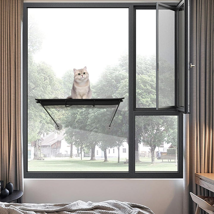 WooDerson Fenster Katzenhängematte Für Katzen Bis 15kg, Katzen Fensterplätze Mit Saugnäpfe, Innenber