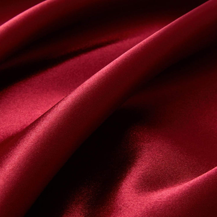 Boqingzhu Satin Bettwäsche 200x200cm Rot Weinrot Satin Seide Glänzend Bettwäsche Set Bettbezug mit R
