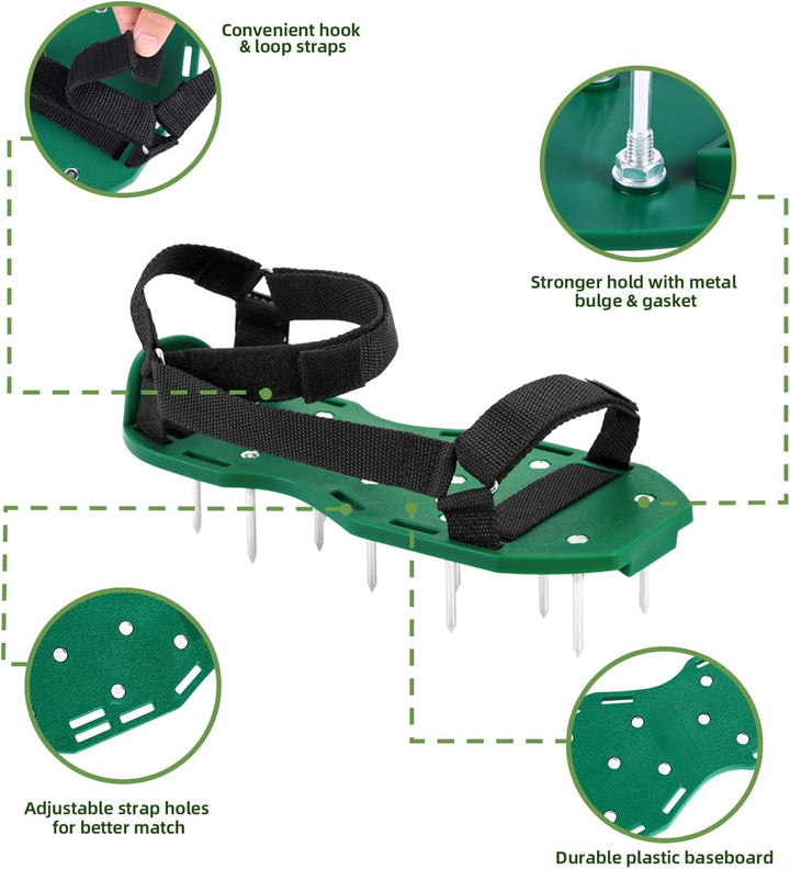 Ohuhu Rasenlüfter Schuhe Nagelschuhe mit Klettverschluss Kostenlose Installation, Rasenbelüfter mit