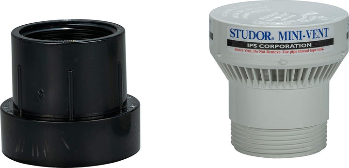 Studor 20340 Mini-Entlüfter mit ABS-Adapter, 1 1/2 Zoll oder 2 Zoll Anschluss