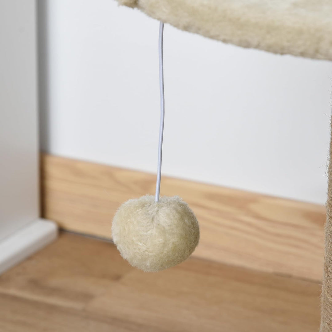 PawHut Kratzbaum 49 cm Kleiner Katzenturm mit Spielball, Sisalstämme, Plattform, Katzenkratzbaum, Kl