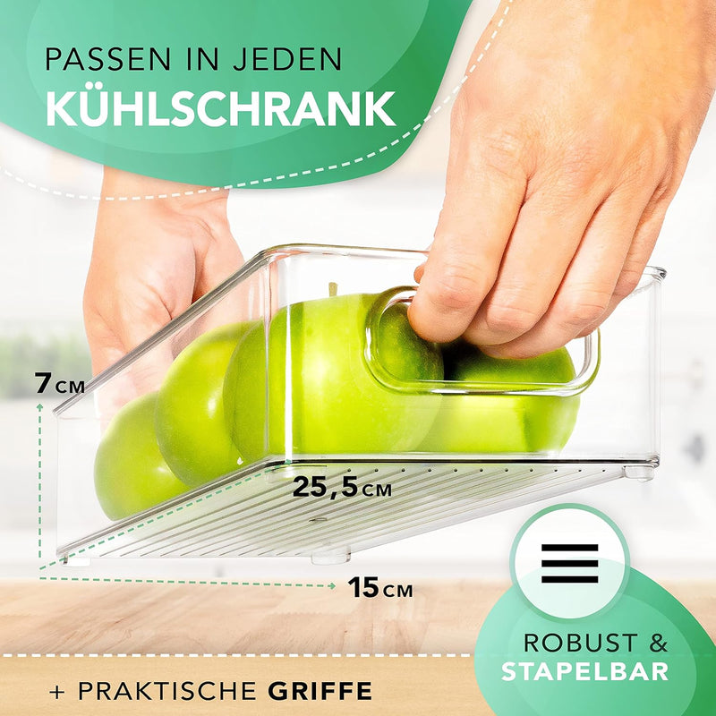 SCHWARZGLUT® Kühlschrank Organizer 6er Set für maximale Ordnung in Küche & Haushalt | Organizer | St