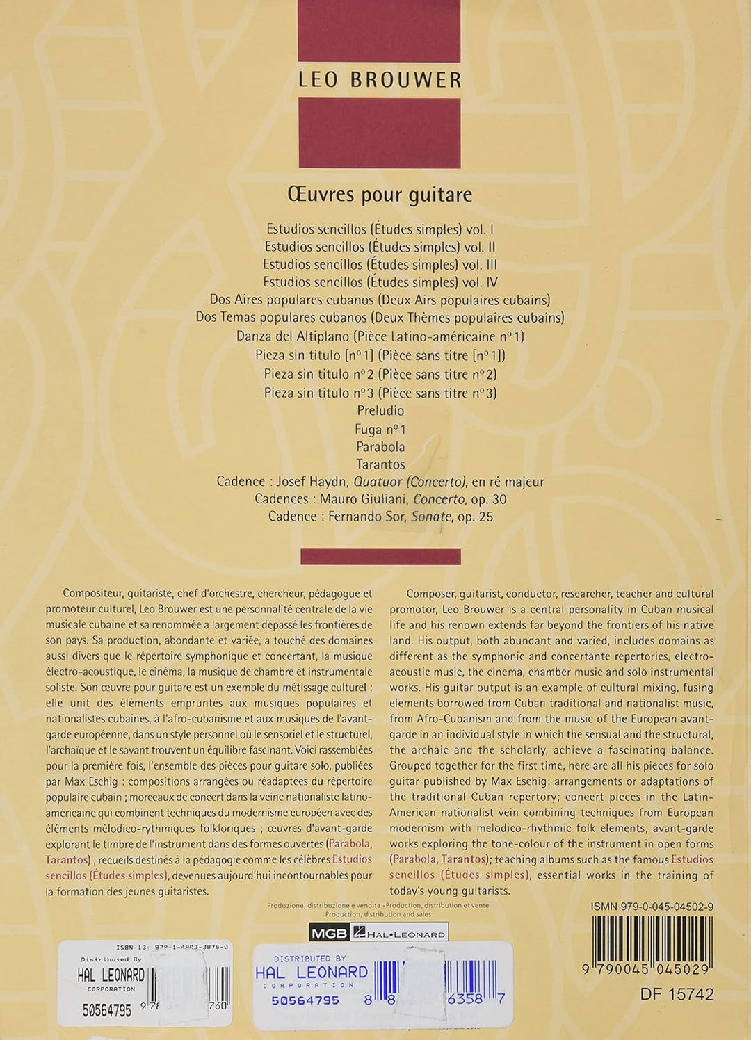 Oeuvres pour guitare --- Guitare, Musiknoten
