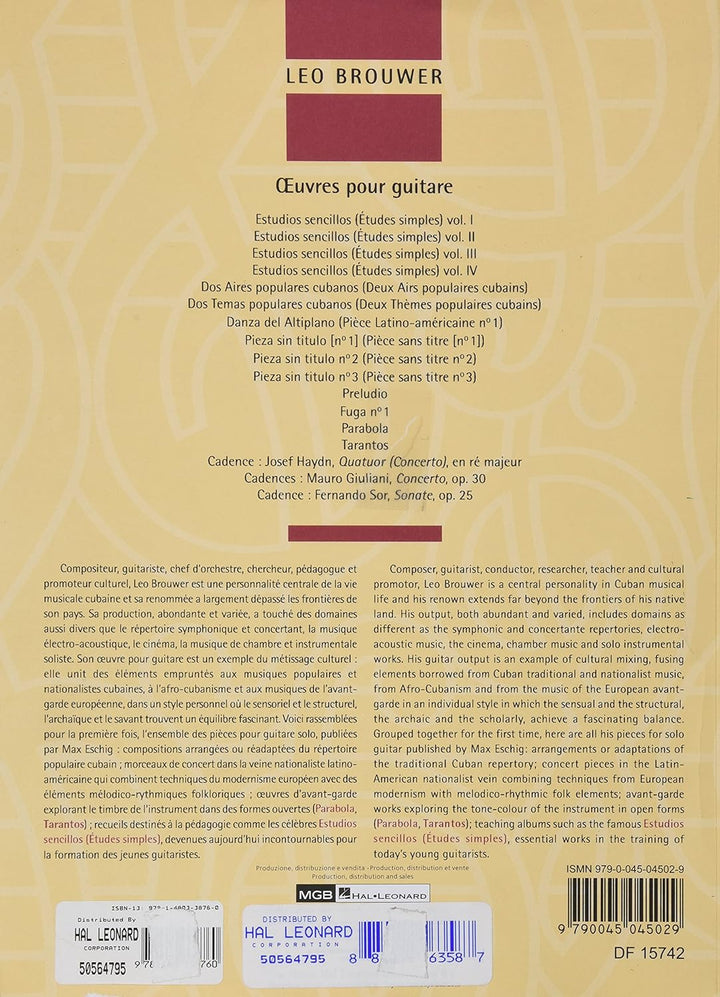 Oeuvres pour guitare --- Guitare, Musiknoten