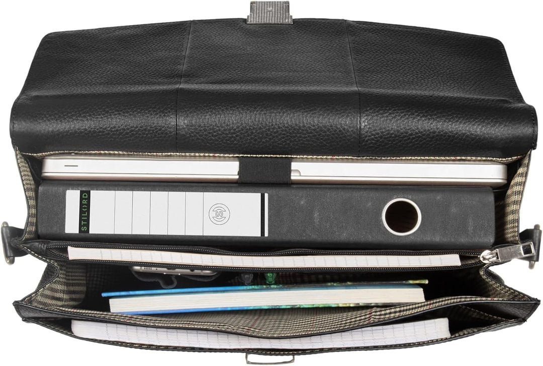 STILORD Lazarus Aktentasche Leder Gross Herren Damen Businesstasche 15,6 Zoll Laptoptasche Umhängeta