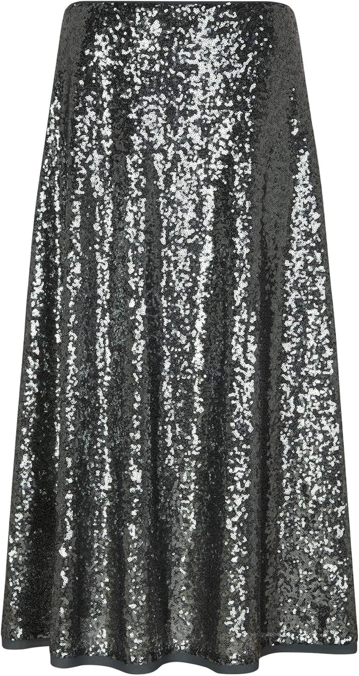 s.Oliver BLACK LABEL Damen Midirock mit funkelnden Pailletten Green 42