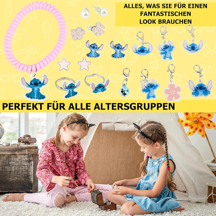 Get Trend Disney Stitch Adventskalender 2025 Mädchen, mit Haarschmuck & Schmuck, Weihnachts Countdow