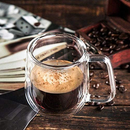 Vicloon Cafissimo Espresso Latte Glastassen,Doppelwandig Kaffee- Tee-Glas,Macchiato Tassenset Glas (