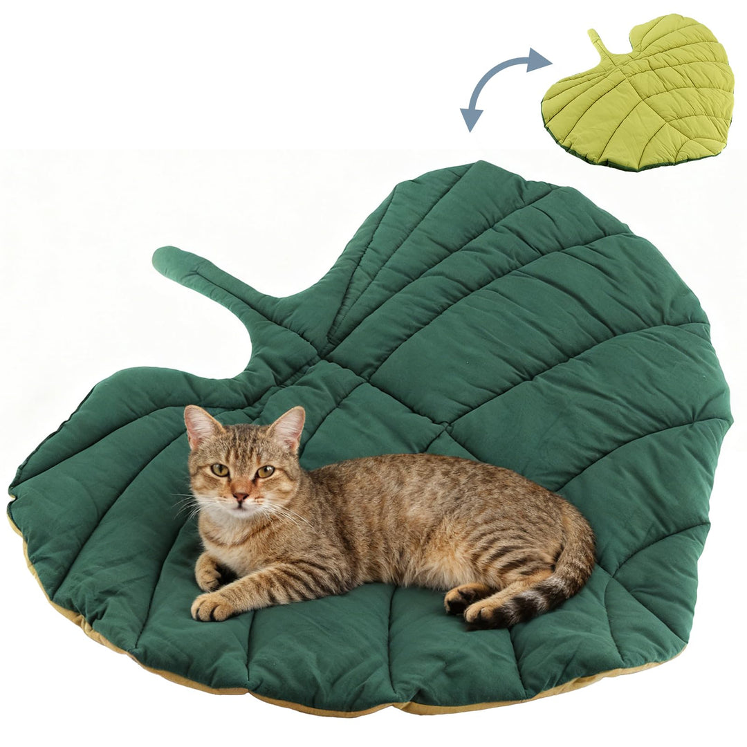 Katzenmatte blattförmig, 63x63cm gemütlich beruhigende Katze Welpen Betten, Maschine waschbar Hausti