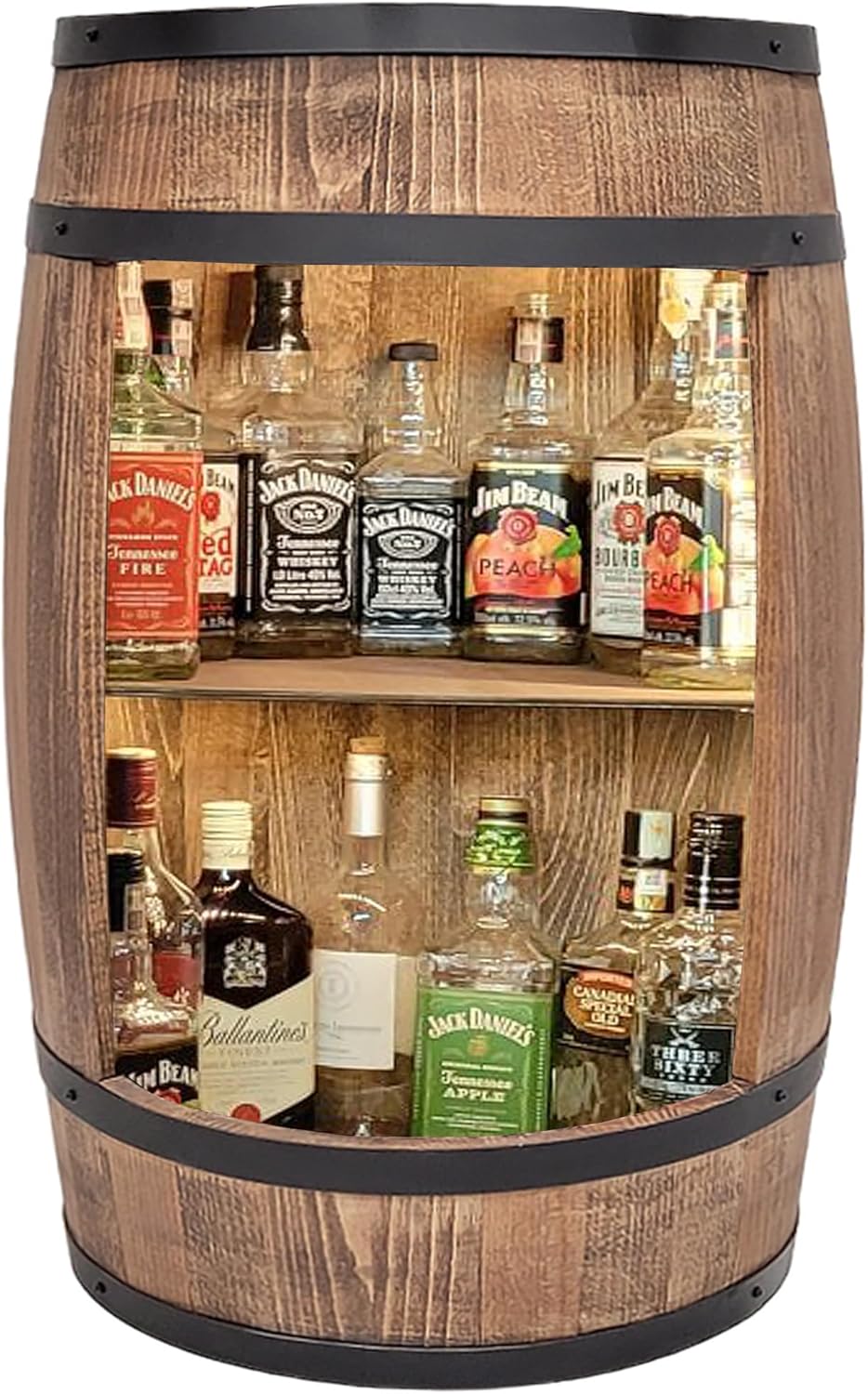 weeco Bar Schränk LED.Mit Geburtstagsgravur als Geschenk. Weinregal Weinschrank XL. Fass Vintage dek