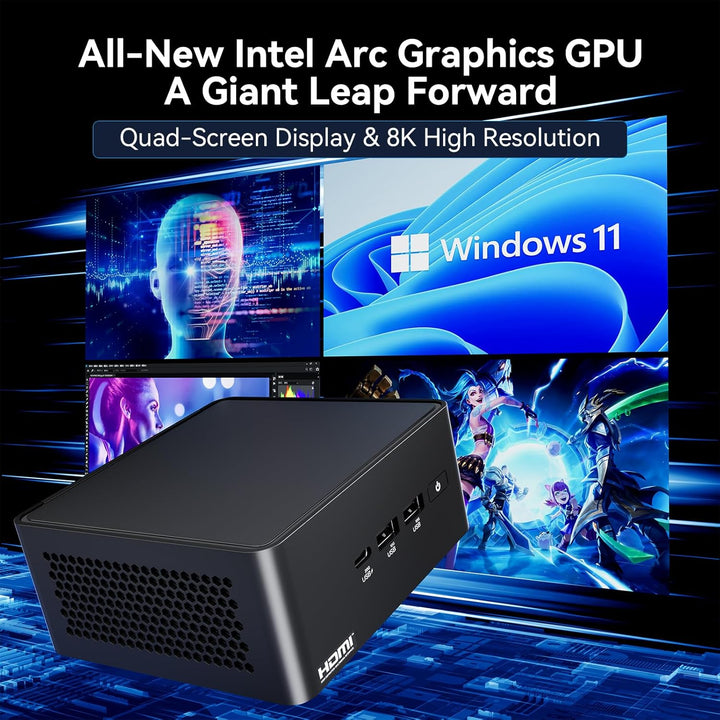 Intel NUC 14 Pro AI Mini-Computer, NUC14RVHU5: Intel Core Ultra5-125H (14C/18T, bis zu 4,5GHz), Inte
