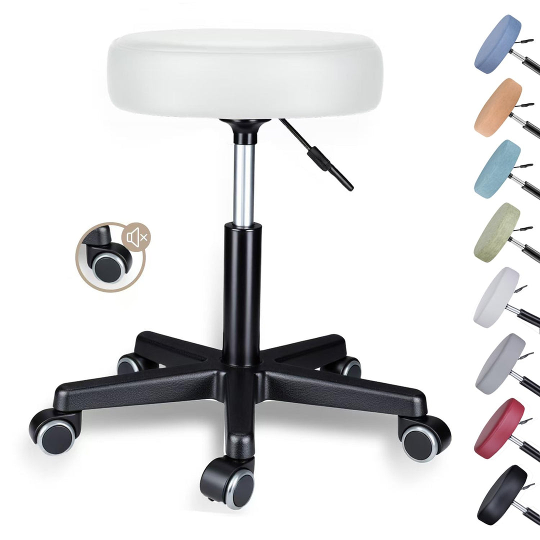 Zedelmaier Rollhocker höhenverstellbar, Bürohocker mit Gummirollen, 360° drehbar Hocker mit Rollen &