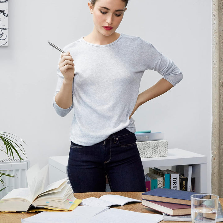 Parker Jotter Kugelschreiber | Edelstahl mit Chromzierteilen | Mittlere Spitze | Blaue Tinte | Schul