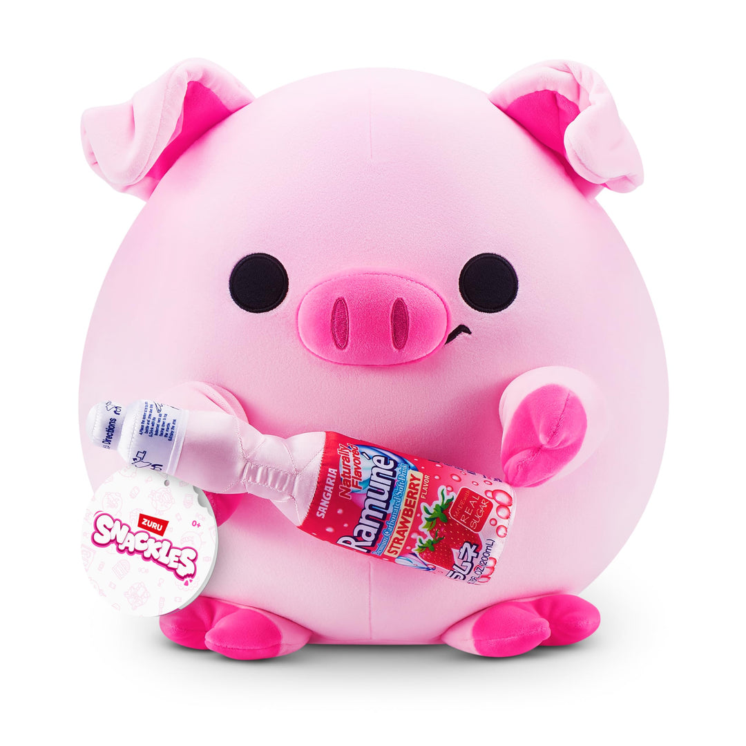 Snackles-CORE Licensed-Series 3-Plush 14" Piggy with Sangaria Strawberry Ramune ANNA, ANNA