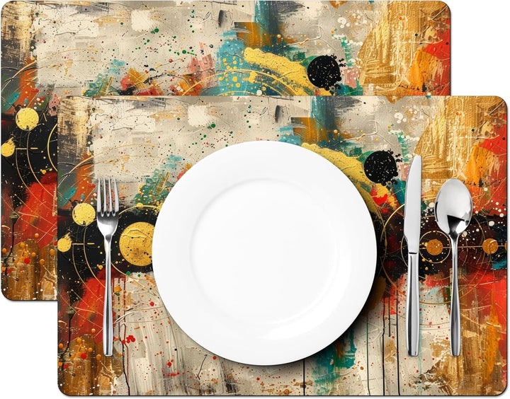 KitchenYeah© Platzsets Abwaschbar 6-Teilig 45x30 cm Tischsets Platzdeckchen rutschfeste Platzset Unt