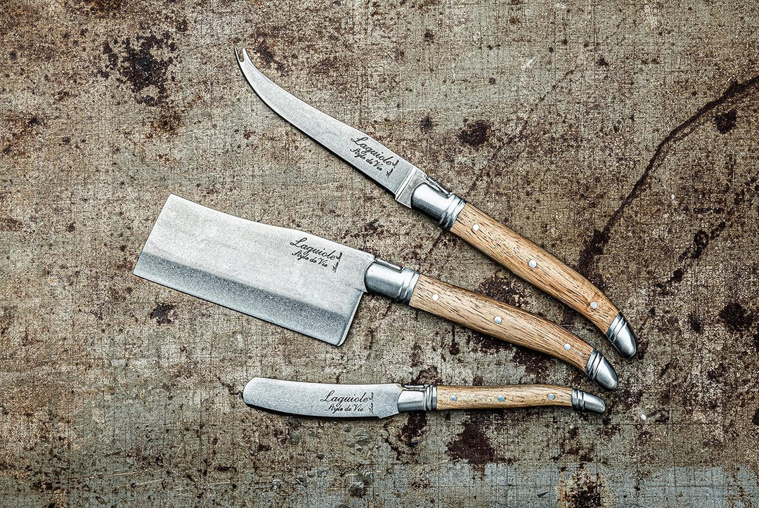 Laguiole Style de Vie Käsemesser Luxury Line, 3-teilig, eichenholz