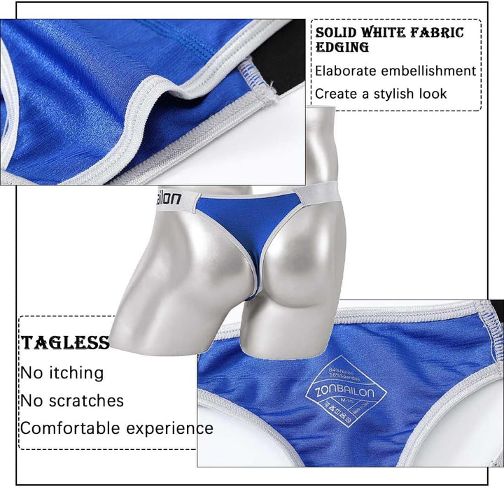 BIATWOWR Herren String Tanga Silk Sexy Slips Unterwäsche Männer weichem und bequemem Stoff viel Plat