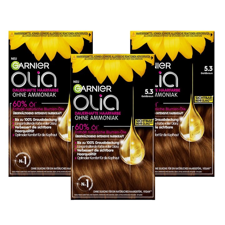 Garnier Olia Dauerhafte Haarfarbe ohne Ammoniak, Mit pflegenden und natürlichen Ölen, Vollständige G