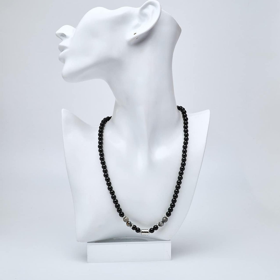 Handgemachte Herren Tigerauge Onyx Perlenkette Kette Natürliche Edelsteine Heilung Kristallschmuck (