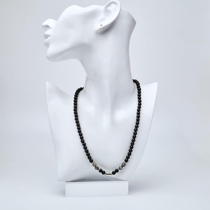 Handgemachte Herren Tigerauge Onyx Perlenkette Kette Natürliche Edelsteine Heilung Kristallschmuck (