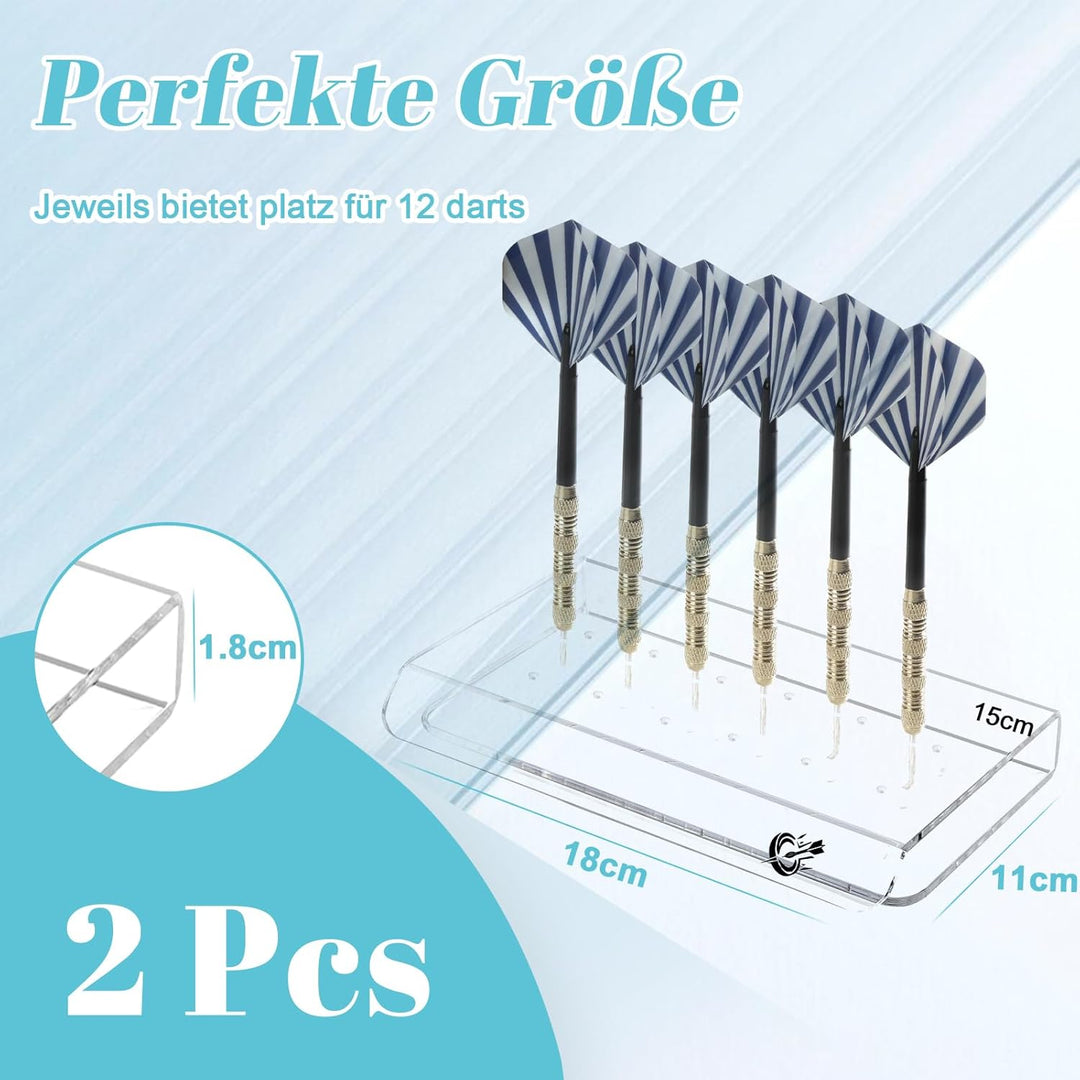 2Pcs Dart Ständer Acryl Klar Darthalter Dart Displayständer für 36 Darts Dartpfeile Halterung Person