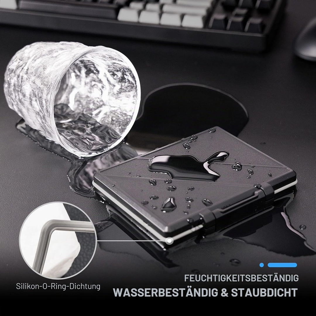 JJC SSD Speicherkarten Etui Tasche Aufbewahrung für 2,5 Zoll interne Solid State Drive, Wasserdicht