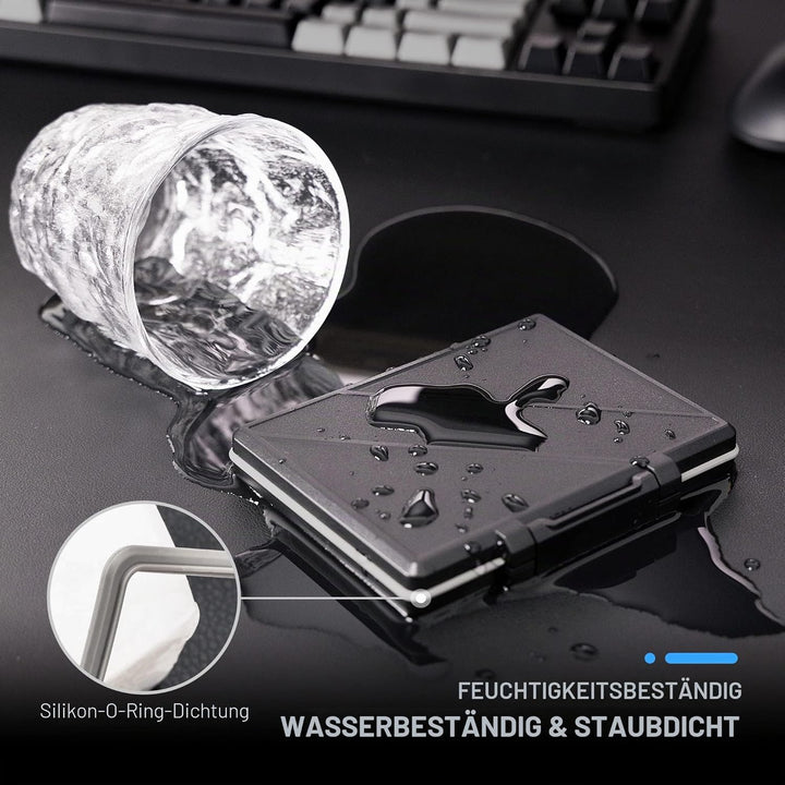 JJC SSD Speicherkarten Etui Tasche Aufbewahrung für 2,5 Zoll interne Solid State Drive, Wasserdicht
